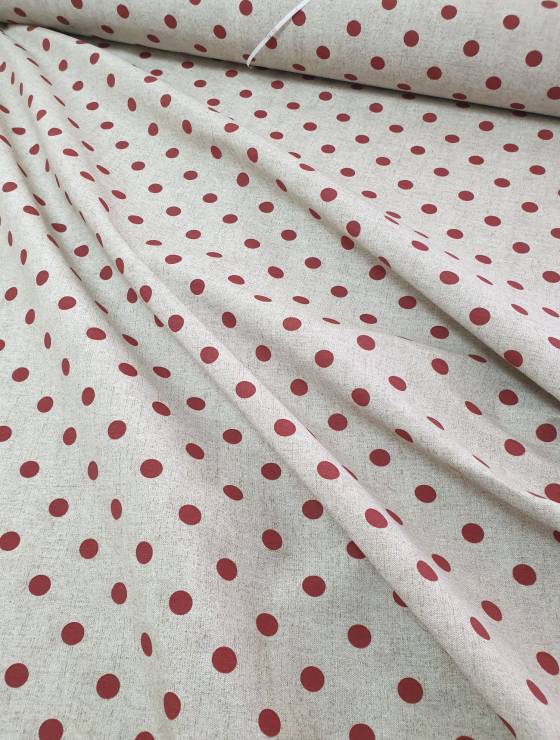 material textil cu buline rosii